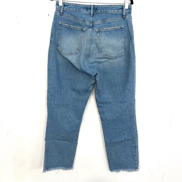 85. LOFT The Curvy Straight Crop Jeans Size 6 28 Distressed Frayed Hem Light - Picture 2 of 6